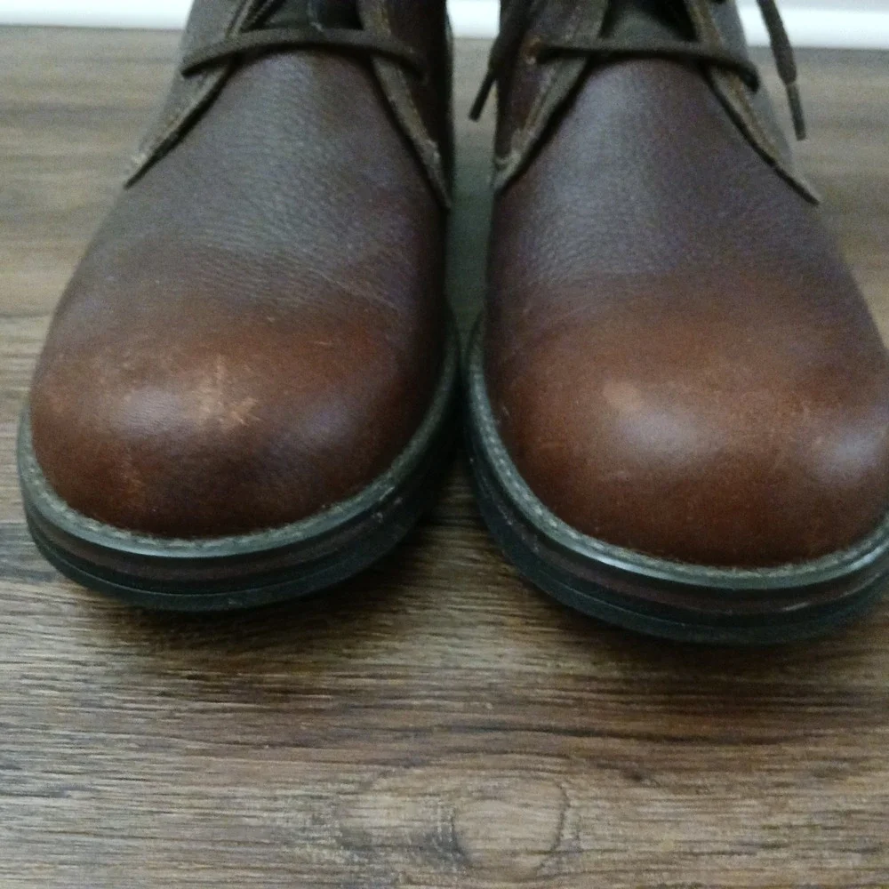 Clarks Morris Peak Waterproof Chukka Boots Mens 13 Brown Tumbled Leather Lace Up